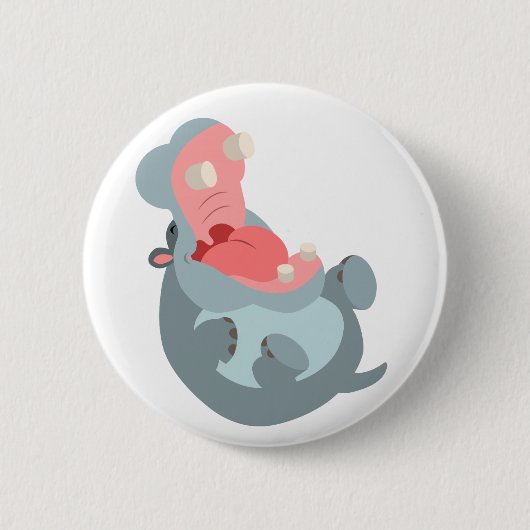 Badge Rond 5 Cm Bouton d'Hippo de dessin animé mignon (Devant)