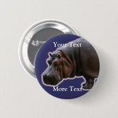 Badge Rond 5 Cm Bouton d'hippopotame (Devant & derrière)