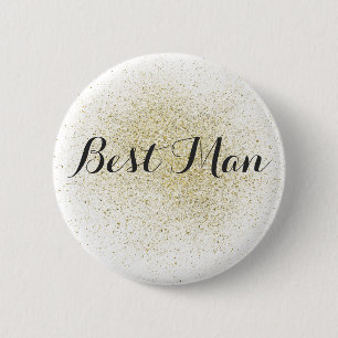 Badge Rond 5 Cm Bouton d'homme d'or de parties scintillantes le
