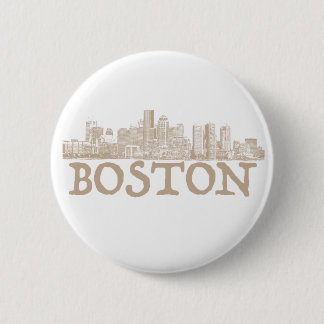 Badge Rond 5 Cm Bouton d'horizon de ville de Boston