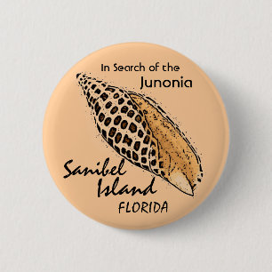 Badge Rond 5 Cm Bouton d'humour d'île de Sanibel de coquille de