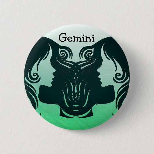 Badge Rond 5 Cm Bouton diaphragme zodiaque Gemini Horoscope (Devant)