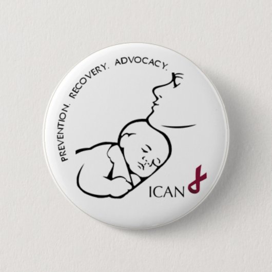 Badge Rond 5 Cm Bouton d'ICAN (Devant)