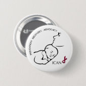 Badge Rond 5 Cm Bouton d'ICAN (Devant & derrière)