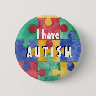 Badge Rond 5 Cm Bouton d'identification d'autisme
