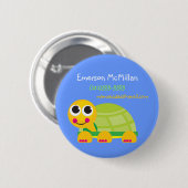 Badge Rond 5 Cm Bouton d'identification de tortue (Devant & derrière)