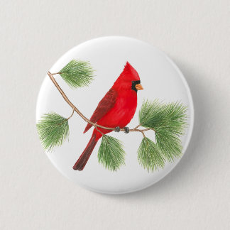 Badge Rond 5 Cm Bouton d'illustration du Cardinal du Nord