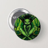 Badge Rond 5 Cm Bouton "d'imaginaire vert de papillon" (Devant & derrière)