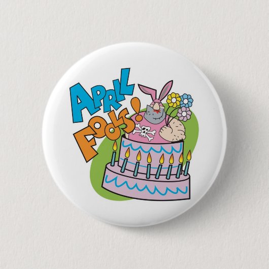 Badge Rond 5 Cm Bouton d'imbéciles d'avril (Devant)