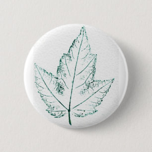 Badge Rond 5 Cm Bouton d'impression de la nature feuille