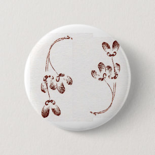 Badge Rond 5 Cm Bouton d'impression de la nature feuille