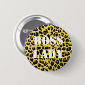 Badge Rond 5 Cm Bouton d'impression léopard de patronne (Devant & derrière)