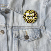 Badge Rond 5 Cm Bouton d'impression léopard de patronne (En situation)