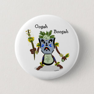 Badge Rond 5 Cm Bouton d'indigène de Tiki Hito