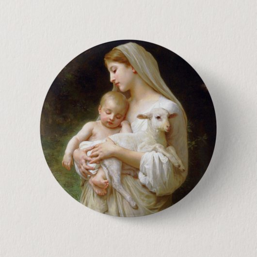 Badge Rond 5 Cm Bouton d'innocence de Bouguereau (Devant)