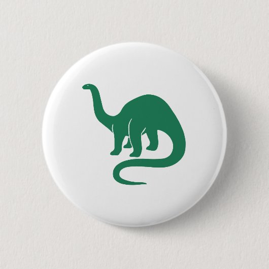 Badge Rond 5 Cm Bouton Dinosaur Vert (Devant)