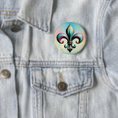 Badge Rond 5 Cm Bouton d'insigne Fleur de lis (En situation)