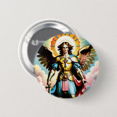 Badge Rond 5 Cm Bouton d'insigne Saint Michael (Devant & derrière)