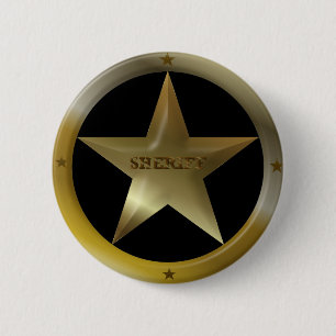 Badge Rond 5 Cm Bouton d'insigne shérif