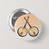 Badge Rond 5 Cm Bouton d'instrument de musique de banjos (Devant & derrière)