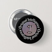 Badge Rond 5 Cm Bouton d'Intelligence Originelle (I.O.) (Devant & derrière)