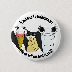 Badge Rond 5 Cm Bouton d'intolérance au lactose