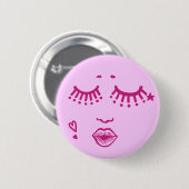 Badge Rond 5 Cm Bouton Disco Kiss (Devant & derrière)