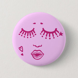 Badge Rond 5 Cm Bouton Disco Kiss