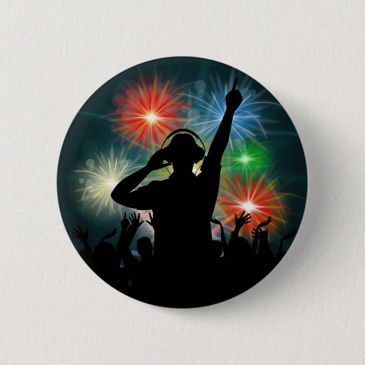 Badge Rond 5 Cm Bouton DJ musique (Devant)