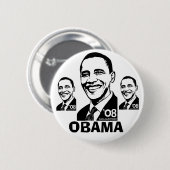 Badge Rond 5 Cm Bouton d'Obama '08 (Devant & derrière)