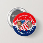 Badge Rond 5 Cm Bouton d'Obama 2012 (Devant & derrière)