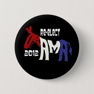 Badge Rond 5 Cm Bouton d'Obama 2012