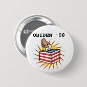 BADGE ROND 5 CM BOUTON D'OBAMA BIDEN (Devant & derrière)