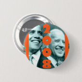 Badge Rond 5 Cm Bouton d'Obama Biden 2008 (Devant & derrière)