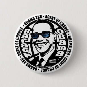 Badge Rond 5 Cm Bouton d'Obama d'agent secret