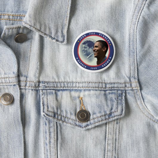 Badge Rond 5 Cm Bouton d'Obama JFK (En situation)