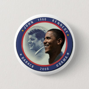 Badge Rond 5 Cm Bouton d'Obama JFK