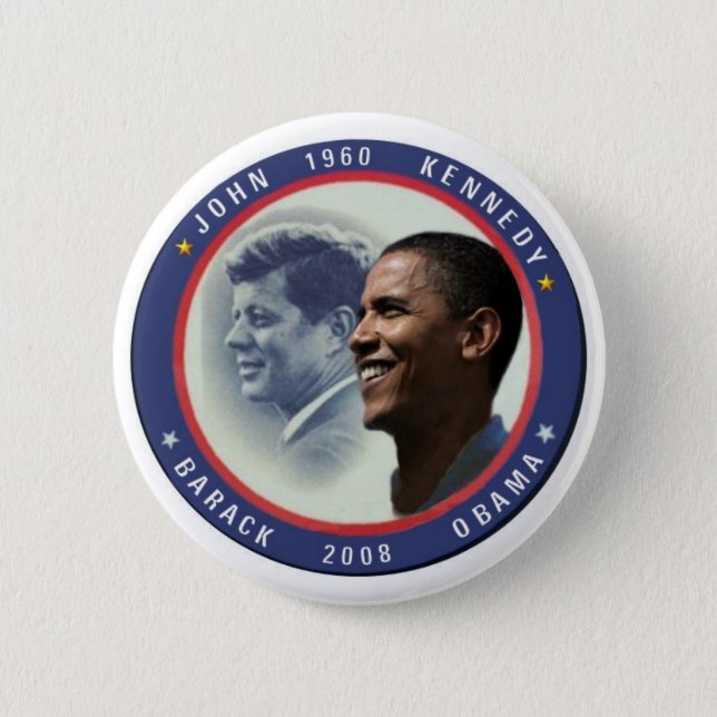 Badge Rond 5 Cm Bouton d'Obama JFK (Devant)