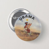 Badge Rond 5 Cm Bouton d'Obama/Natif américain (Devant & derrière)