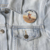Badge Rond 5 Cm Bouton d'Obama/Natif américain (En situation)