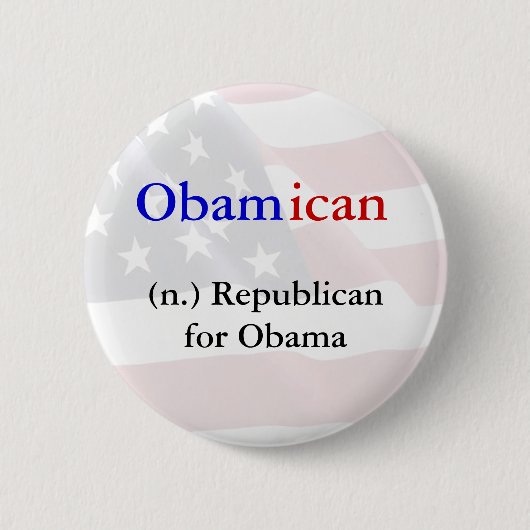 Badge Rond 5 Cm Bouton d'Obamican (Devant)