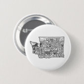 Badge Rond 5 Cm Bouton Doodle Washington (Devant & derrière)