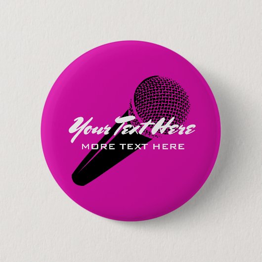 Badge Rond 5 Cm Bouton d'option karaoké micro audio personnalisé (Devant)