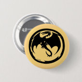 Badge Rond 5 Cm Bouton d'or Black Dragon (Devant & derrière)