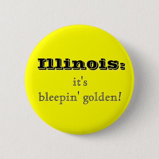 Badge Rond 5 Cm Bouton d'or de l'Illinois Bleepin (Devant)