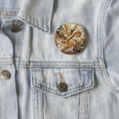 Badge Rond 5 Cm Bouton d'or de luxe (En situation)