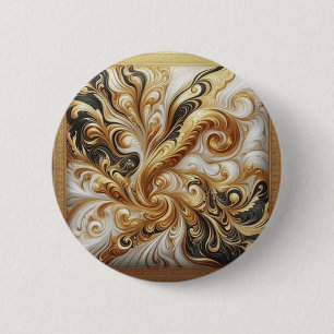 Badge Rond 5 Cm Bouton d'or de luxe