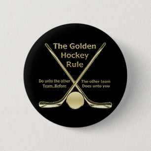 Badge Rond 5 Cm Bouton d'or de règle d'hockey
