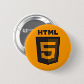 Badge Rond 5 Cm Bouton d'orange de HTML 5 (Devant & derrière)