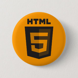 Badge Rond 5 Cm Bouton d'orange de HTML 5
